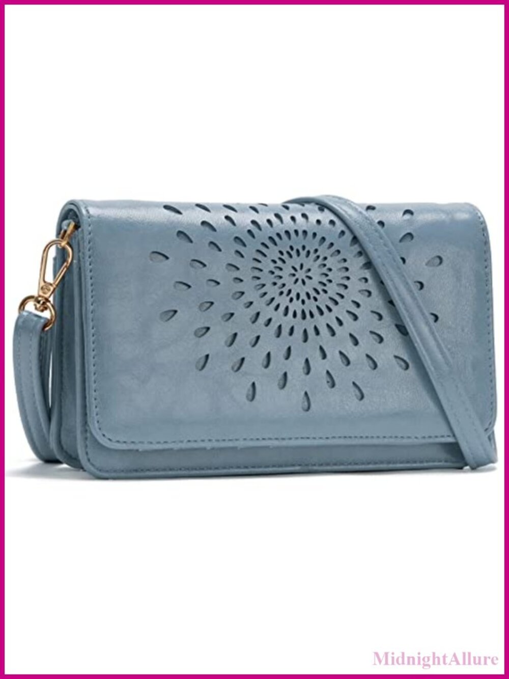 Vegan Leather Multi-Function Crossbody Bag with RFID Blocking Card Slots